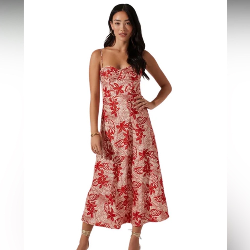Josiane Dress in Red Floral ASTR THE LABEL